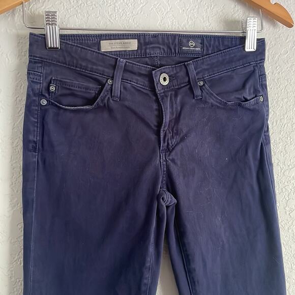 AG Adriano Goldschmied Stevie Ankle Blue Pants Slim Straight 24R Y2K - Picture 2 of 7